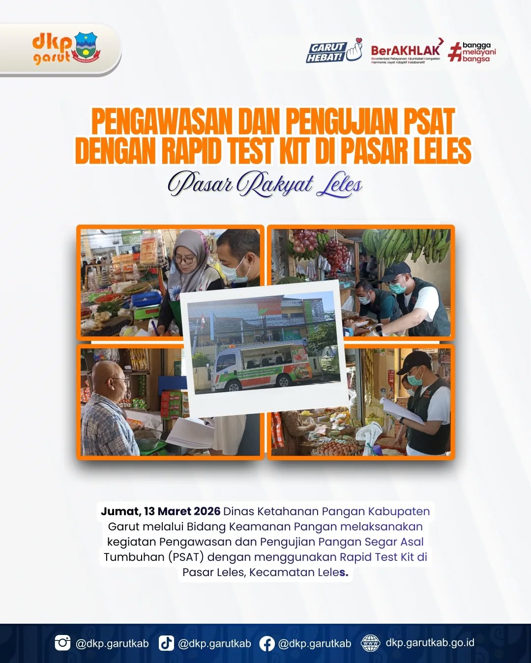 Pengawasan dan Pengujian PSAT dengan Rapid Test Kit di Pasar Leles